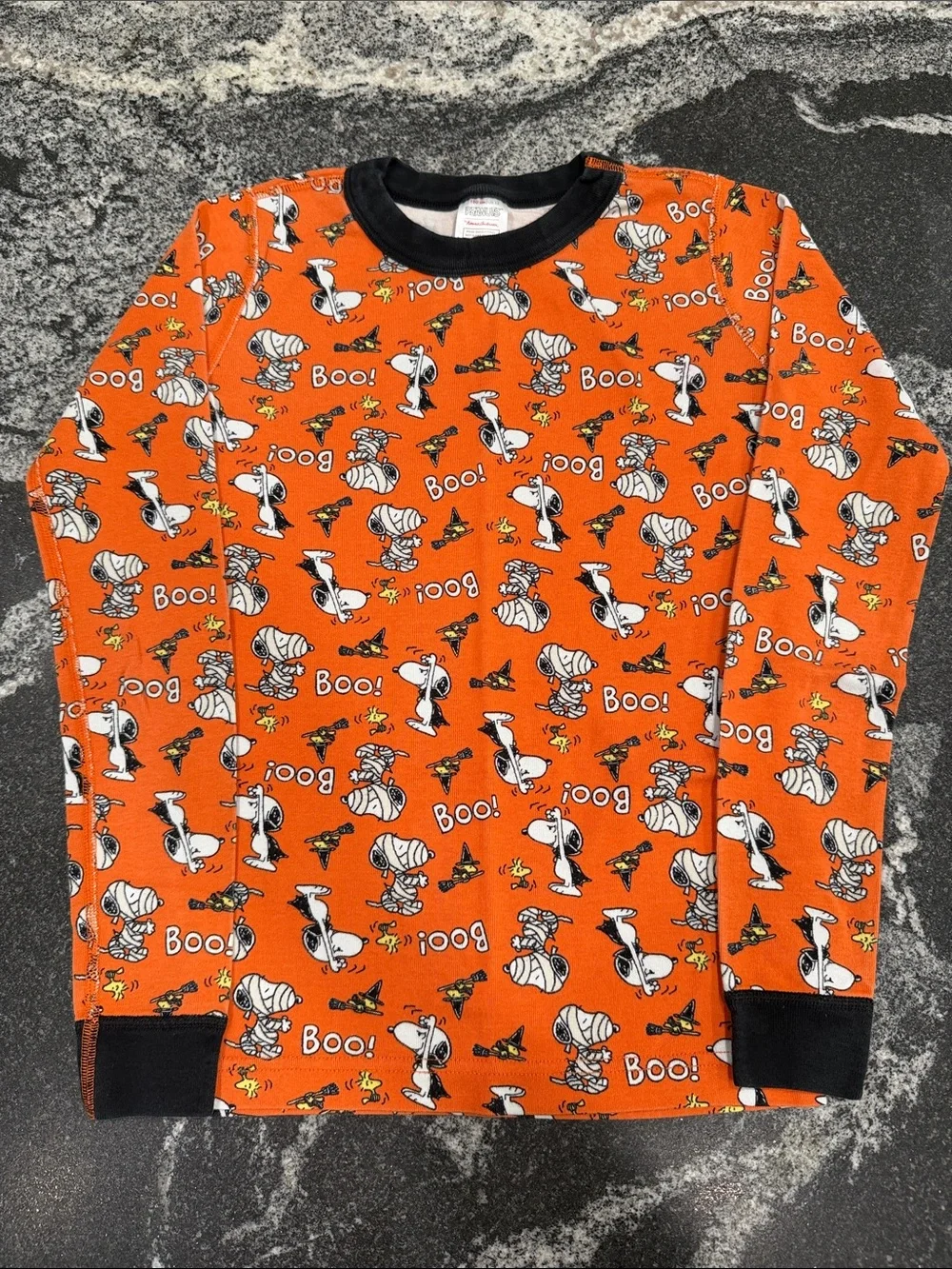 Hanna Andersson Peanuts Halloween Long John Pajamas, Size 12 (150 cm)
